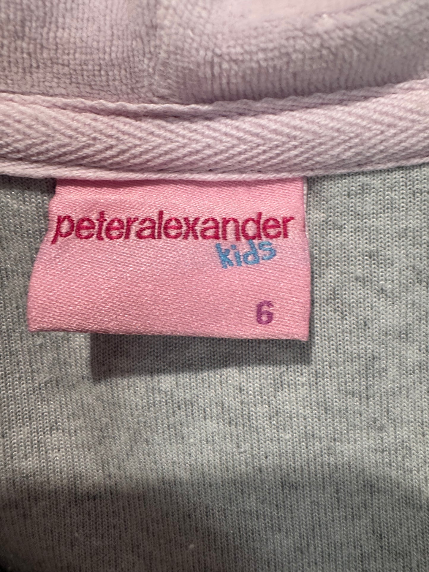 Peter Alexander Kids Grey Velour Hoodie - Size 6
