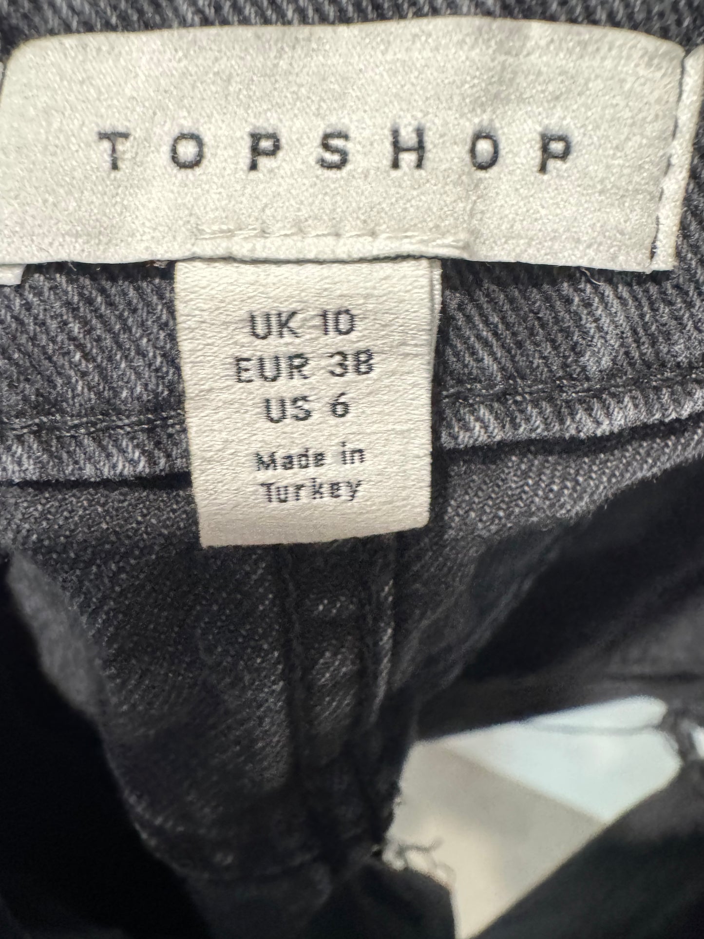 Topshop Black Denim Mini Skirt – Size UK 10 / US 6