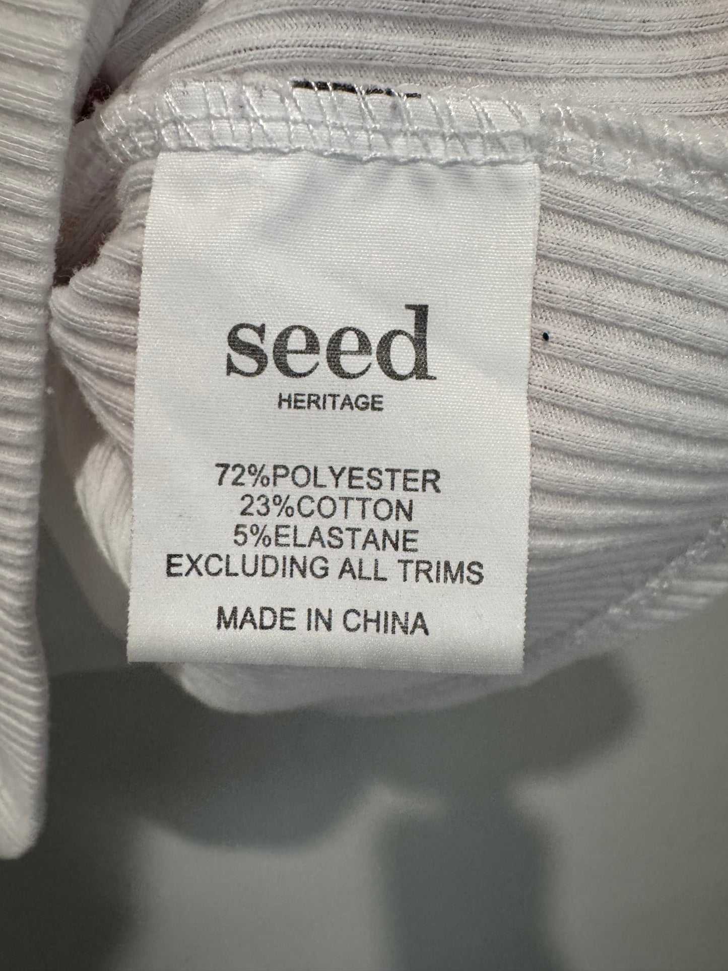Seed Heritage Girls Ribbed Puff Sleeve Top - Size 10