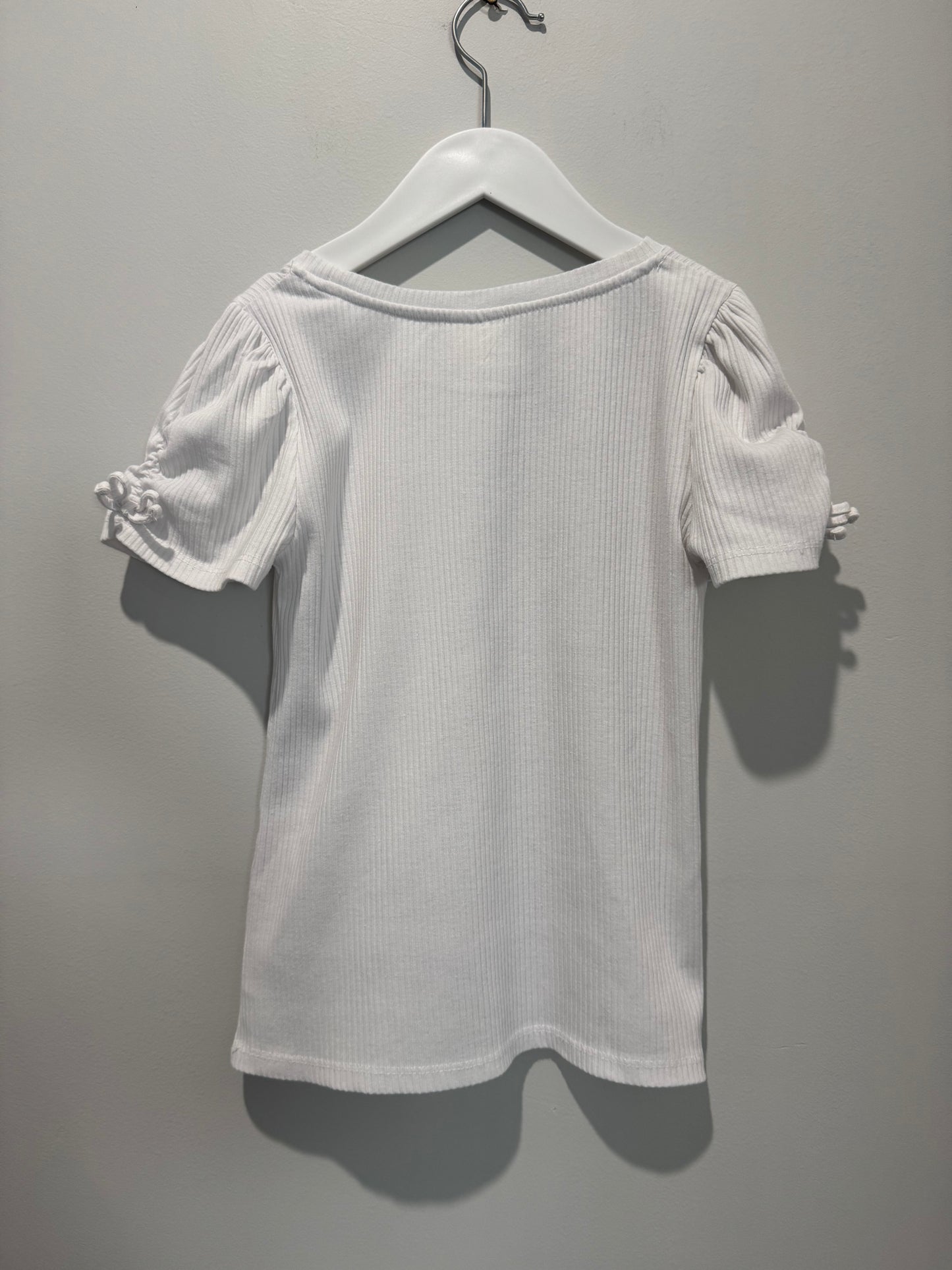Seed Heritage Girls Ribbed Puff Sleeve Top - Size 10