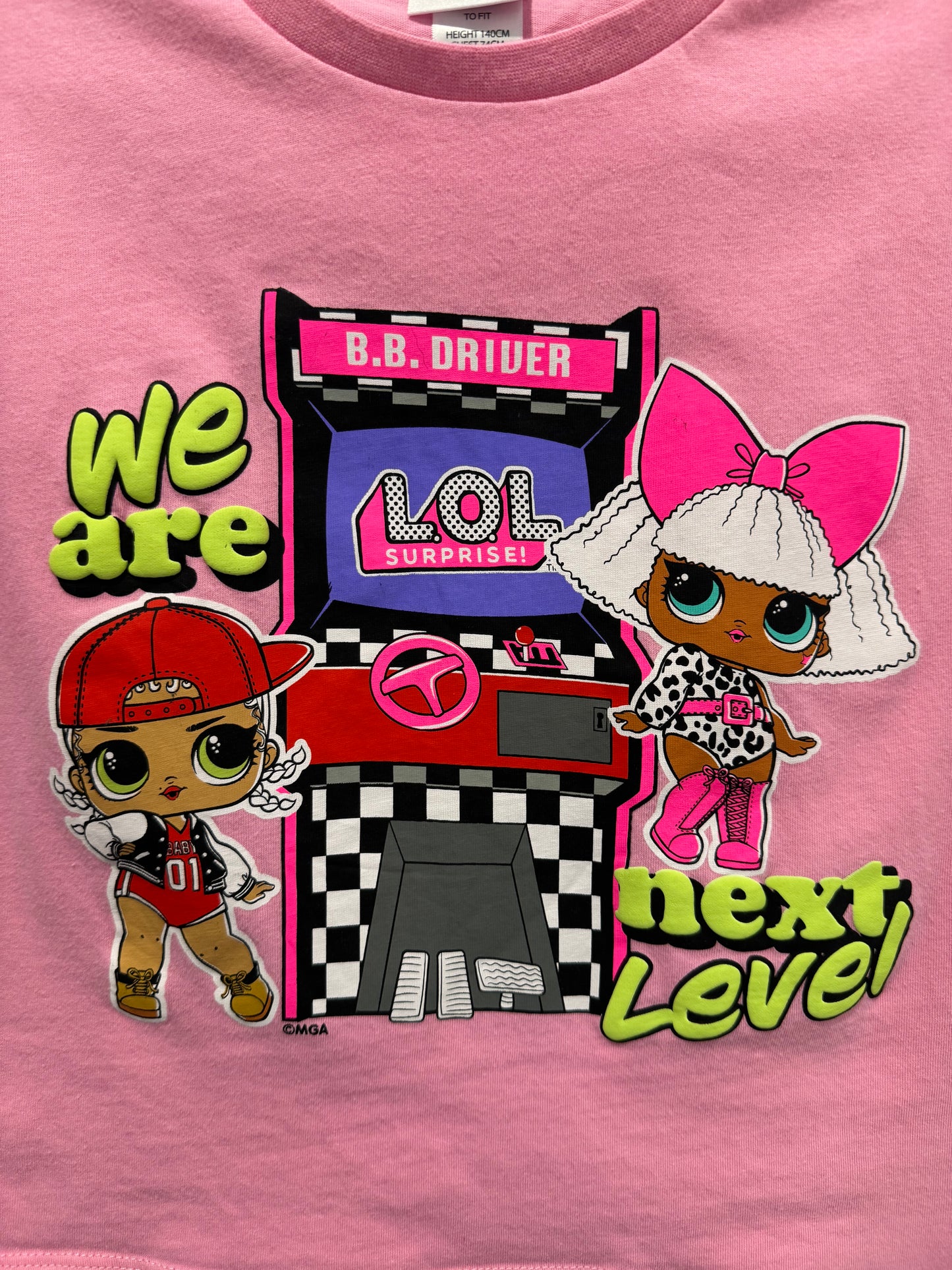 LOL Surprise Girls Pink Graphic Tee – Size 10