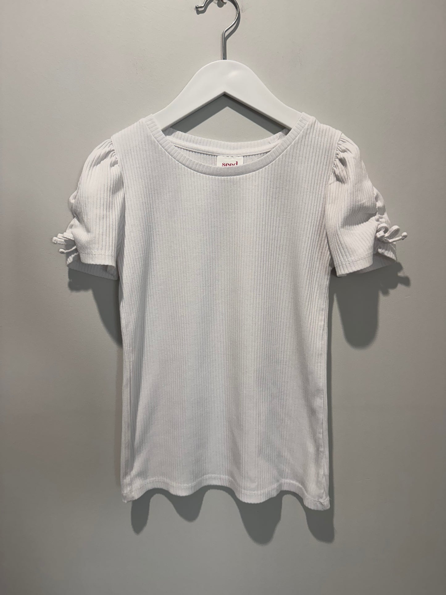 Seed Heritage Girls Ribbed Puff Sleeve Top - Size 10