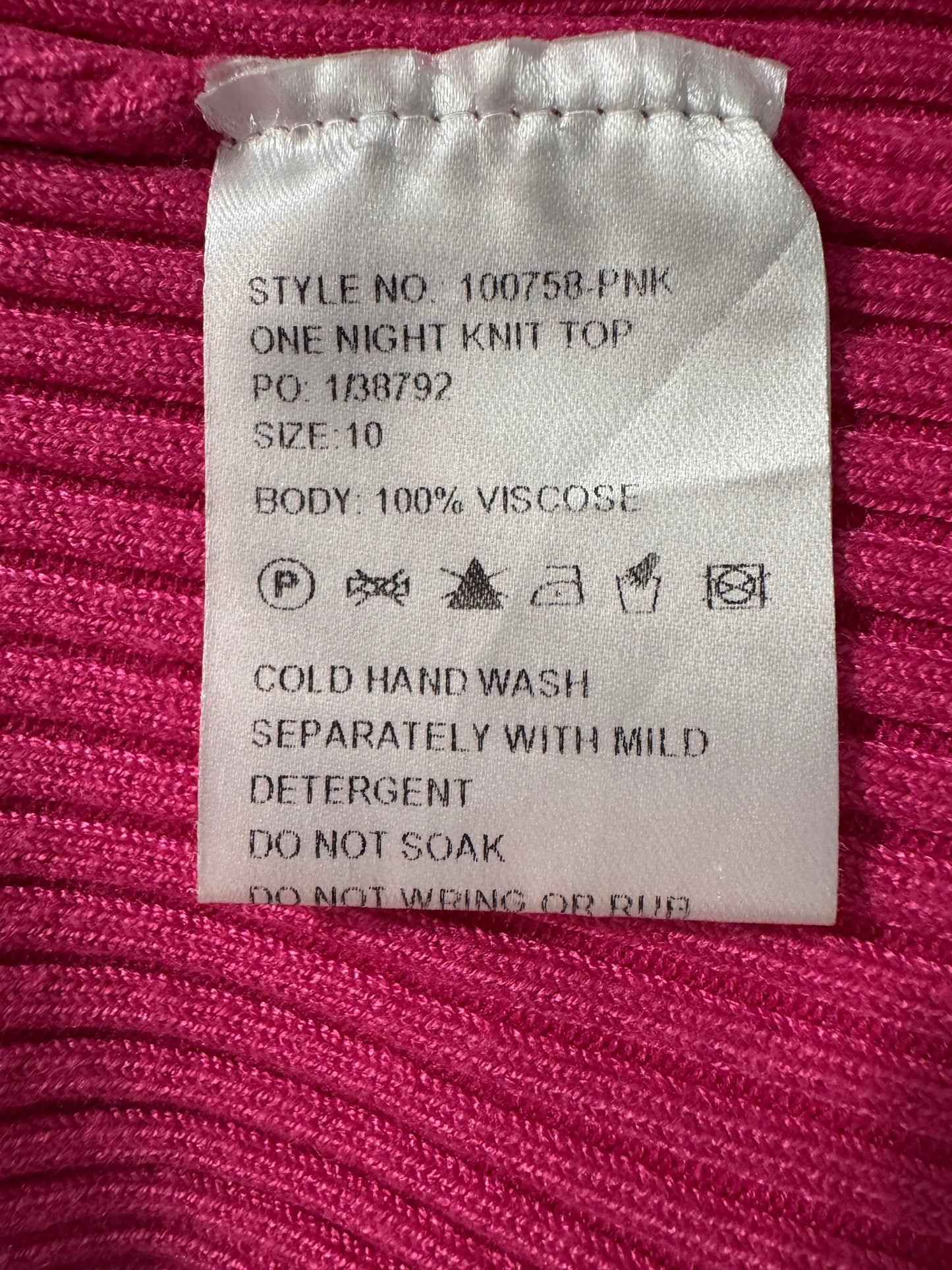 Perfect Stranger “one night knit top” size 10.