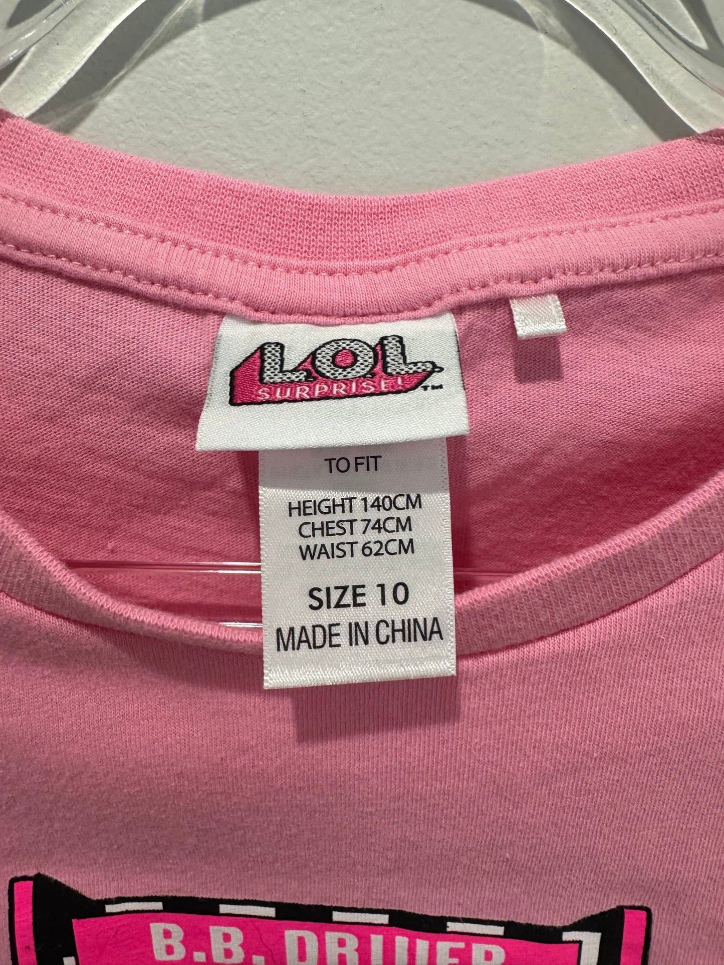 LOL Surprise Girls Pink Graphic Tee – Size 10