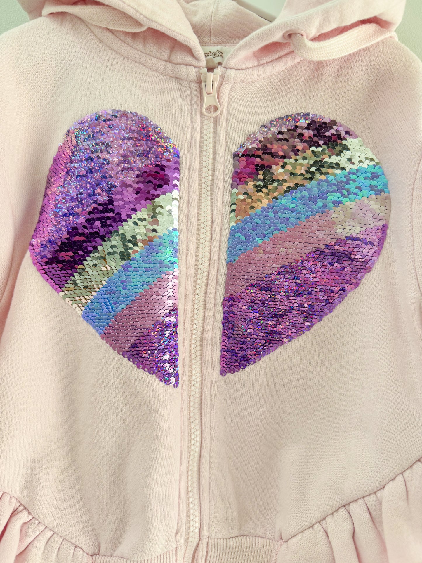 Milkshake Size 5 Sequin Heart Hoodie