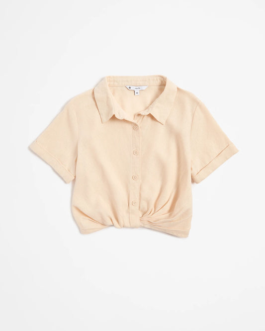 Girls Linen knot top size 8.