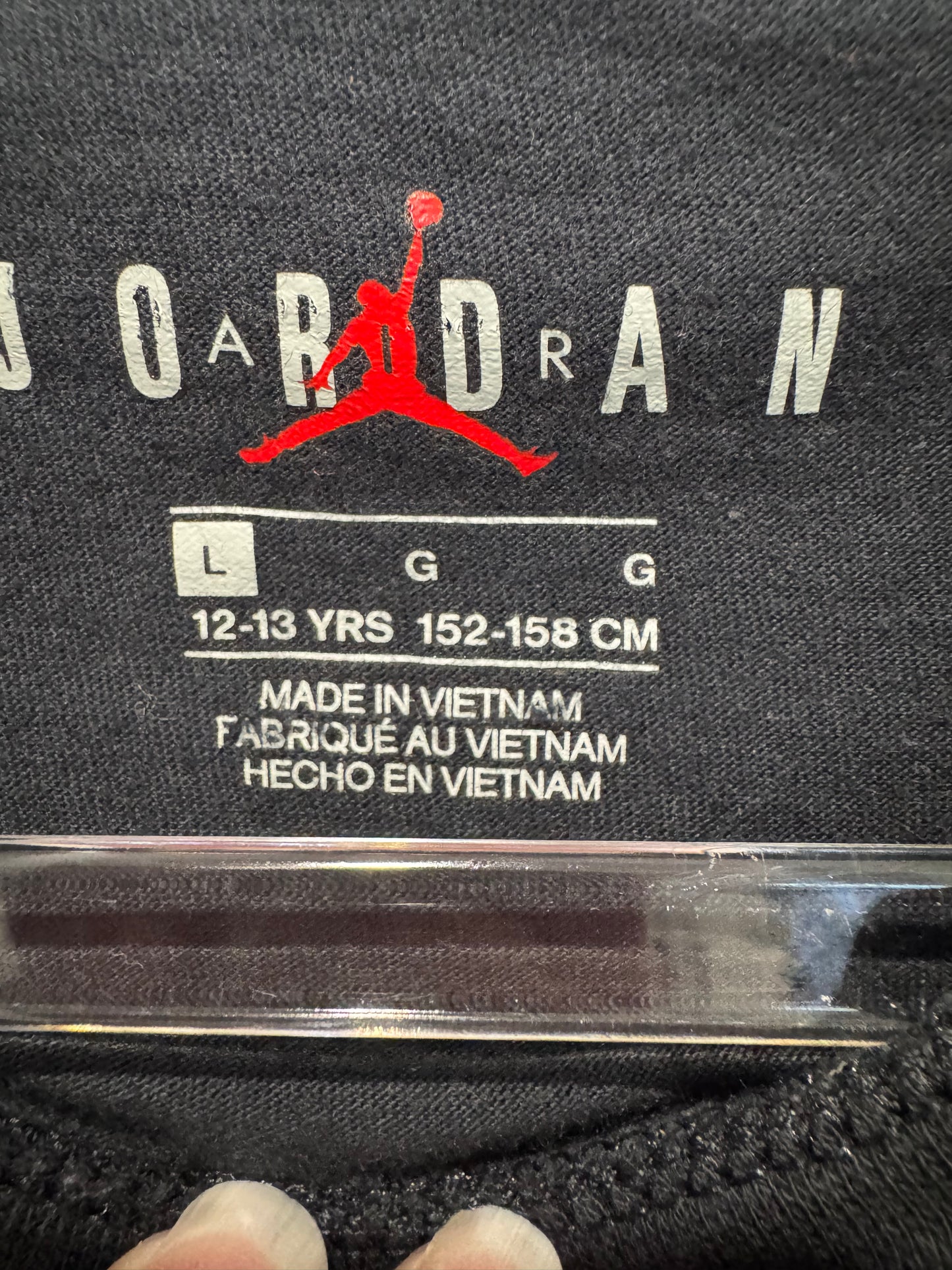 Nike Air Jordan Youth Tee – Black Size L 12–13 Yrs