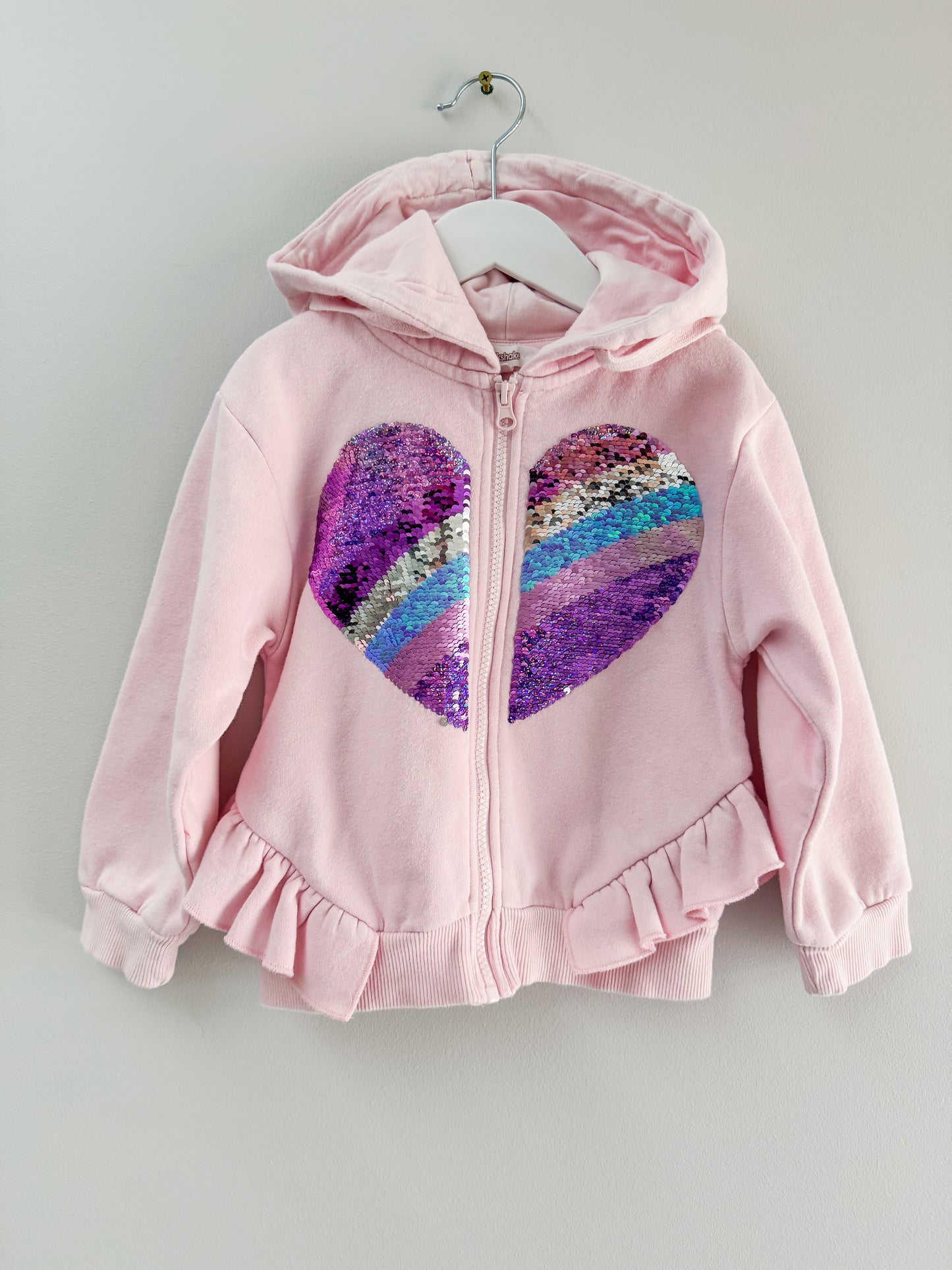 Milkshake Size 5 Sequin Heart Hoodie