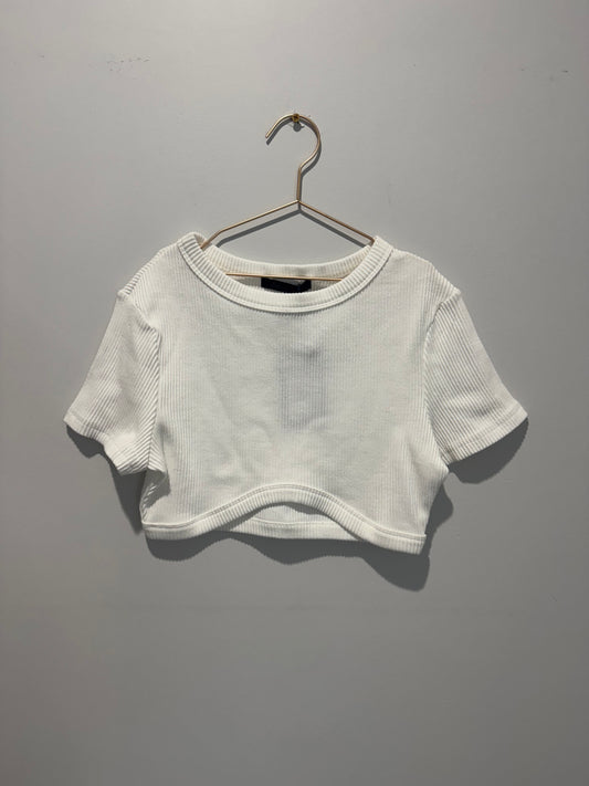 Ava & Ever White ribbed top size 10