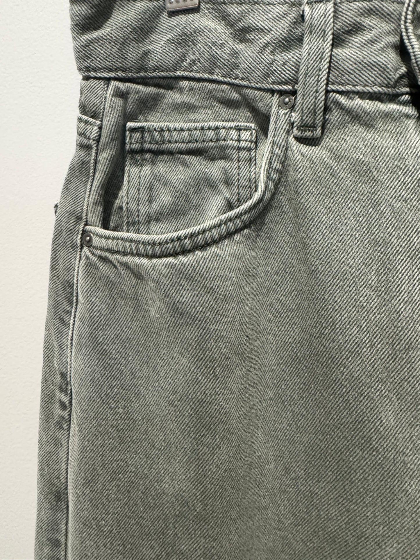 Cotton on loose straight jeans- Size 6 Sage green.
