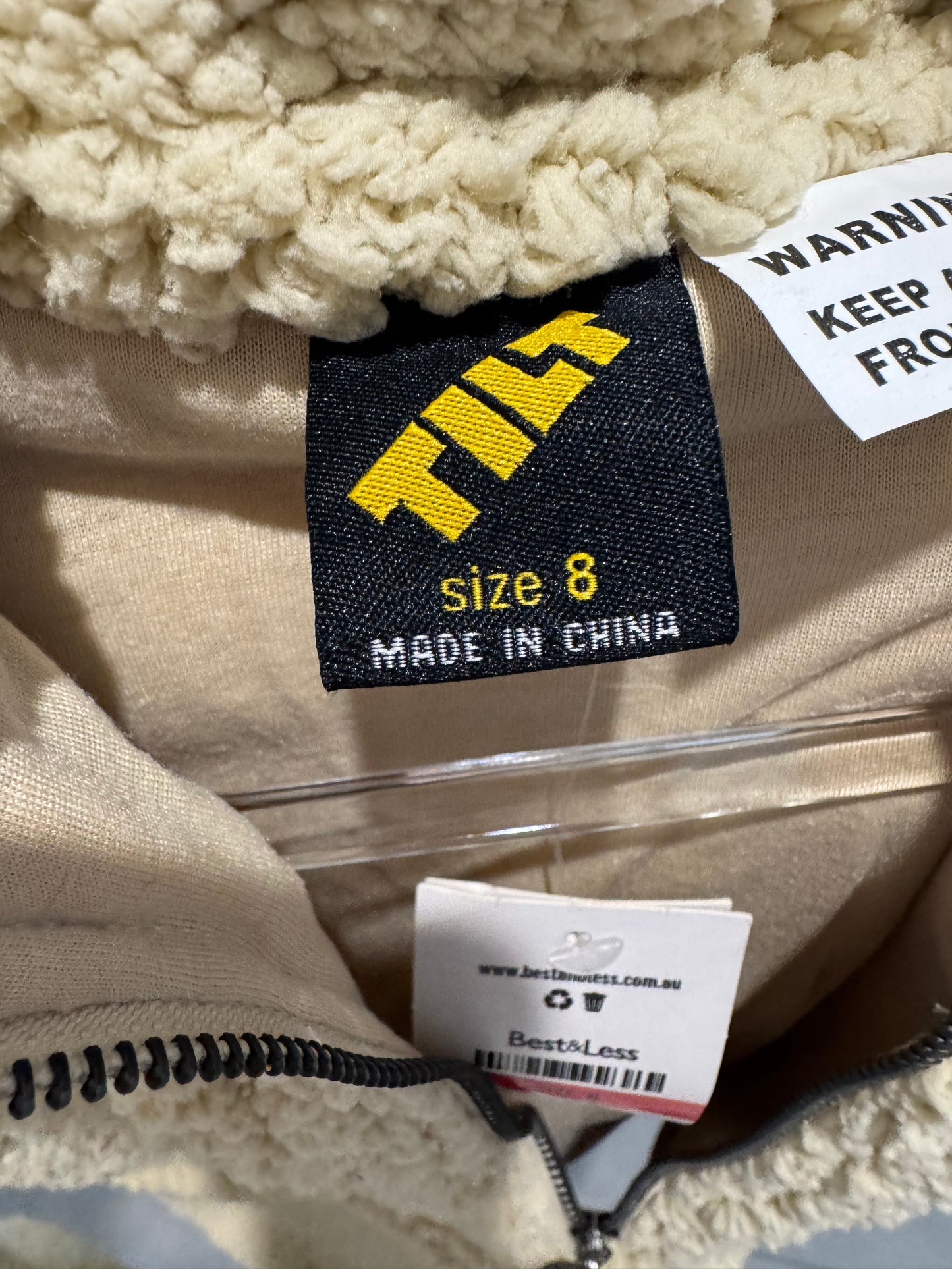 Tilt Cream Sherpa Fleece | Size 8