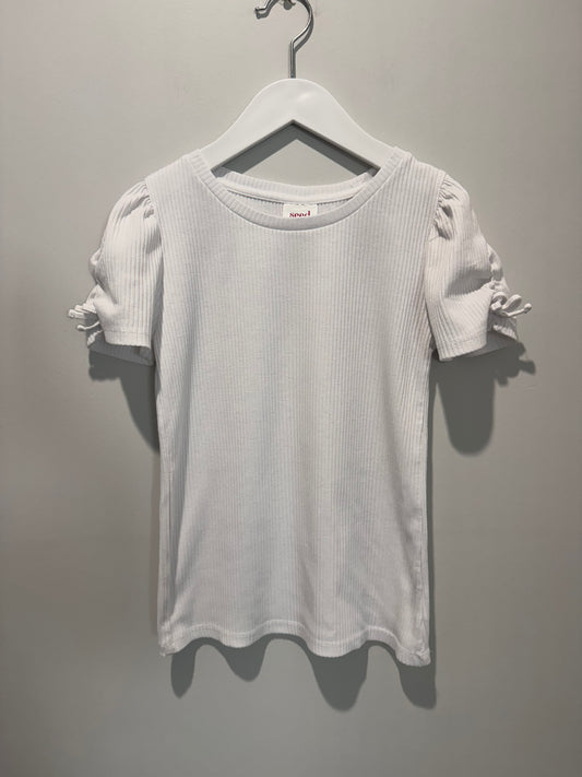 Seed Heritage Girls Ribbed Puff Sleeve Top - Size 10
