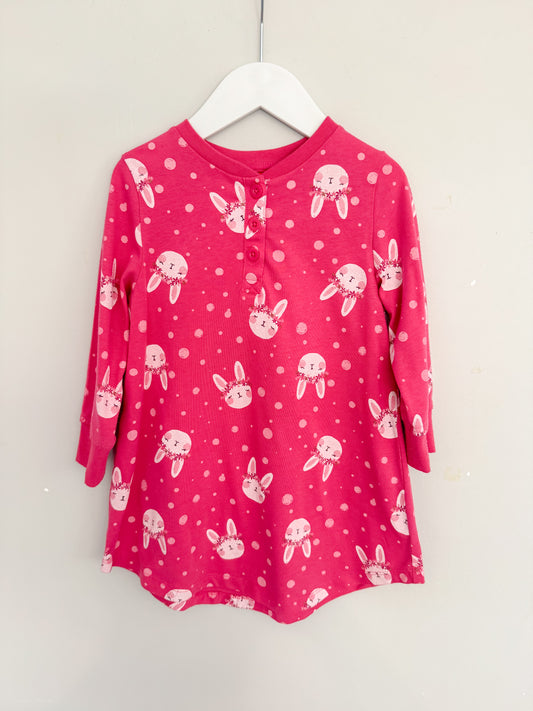 Pink Bunny Print Nightie – Size 3