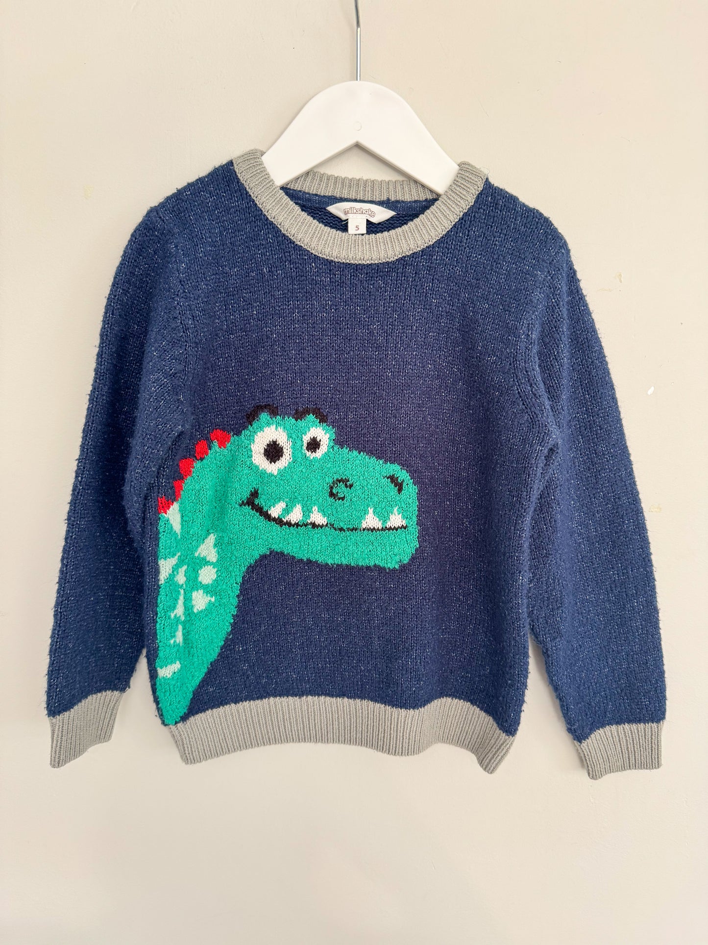 Milkshake Dinosaur Knit Jumper – Size 5