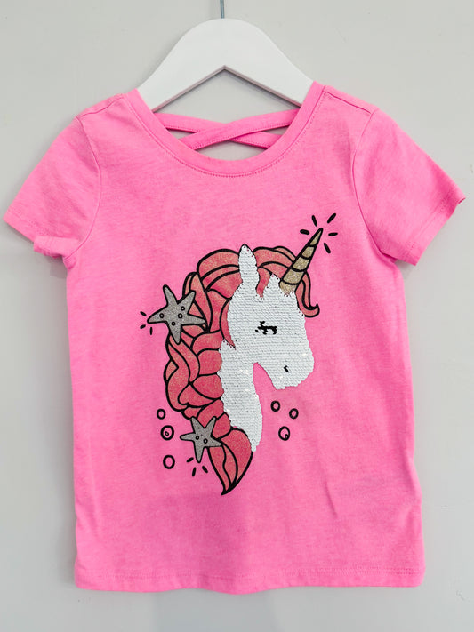 Unicorn Flip sequin Oshkosh top.